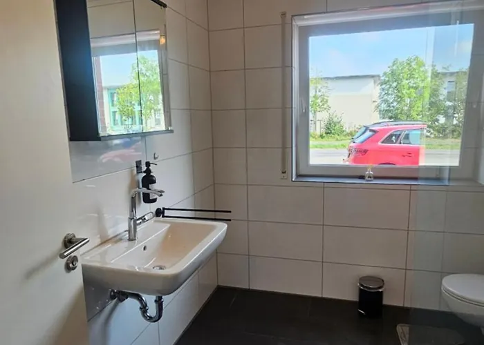 公寓 Ecocube In Rheine, 5pers, Kueche, Wohnzim, Badezim 莱茵